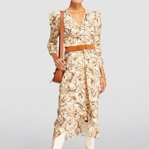 ISABEL MARANT Silk Albini Midi Dress in Natural
